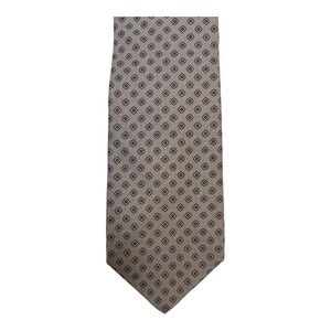 GANT 100% Silk Handmade Tie Brown Micro Floral Geometric Pattern Menswear‎